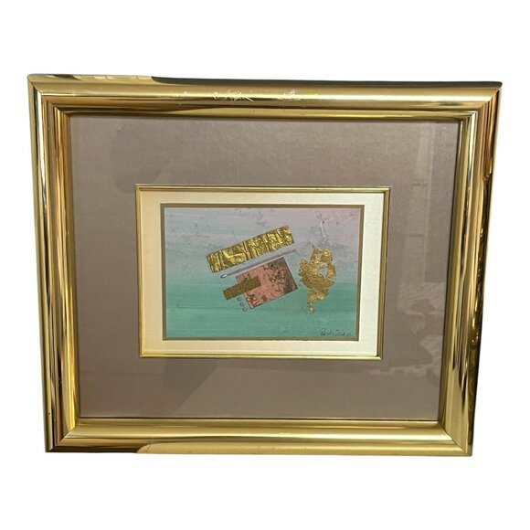 Merri Pattinian Original Mixed-Media Collage *Teal Charisma* - Picture 1 of 9